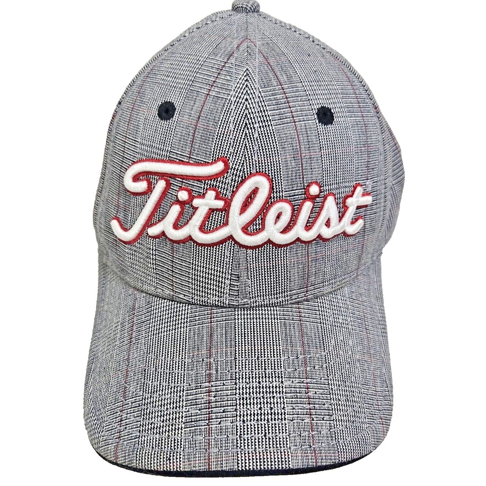 Titleist Hat Cap Strap Back Gray Red Embroidered Logo Golfer One size fits most